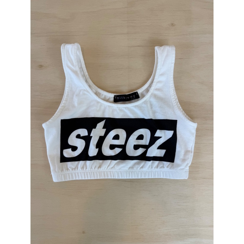 Milkyway USA Steez Graphic Crop Top White Y2K Streetwear Tank Small